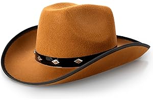 Fun Central Classic Studded Cowboy Hat – Stylish Studded Western Hat, Size 7 1/8 for Men & Women