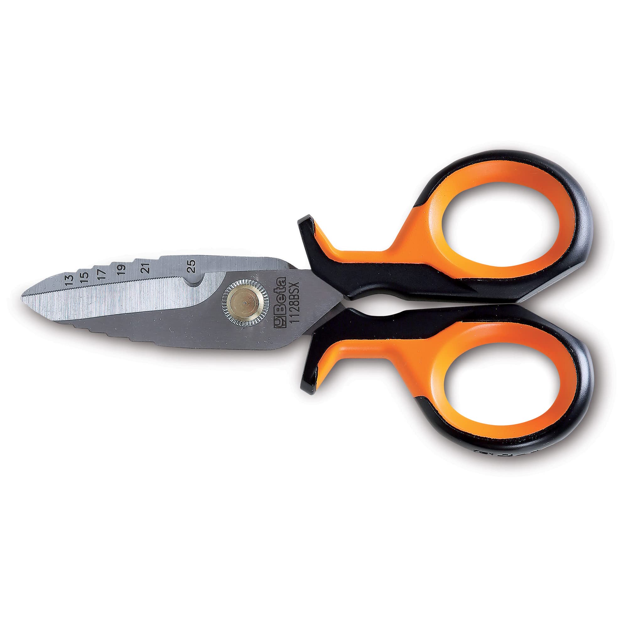 BETA 1128BSX Electrician Scissors with Graduated Router Profiles Stainless Steel with Case