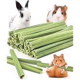 Bissap 35PCS Rabbit Chew Sticks, Natural Papaya Stems Bunny Chews Treats for Rabbit Hamster Chinchilla Guinea Pig Small Animals Organic Molar Chewing Snack