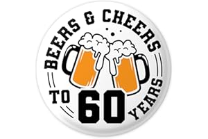 60th Birthday Pin, 2.3" Cheers to 60 Years Button Badge for Men & Women, Funny 60th Birthday Gifts for Women, Happy 60th Birt