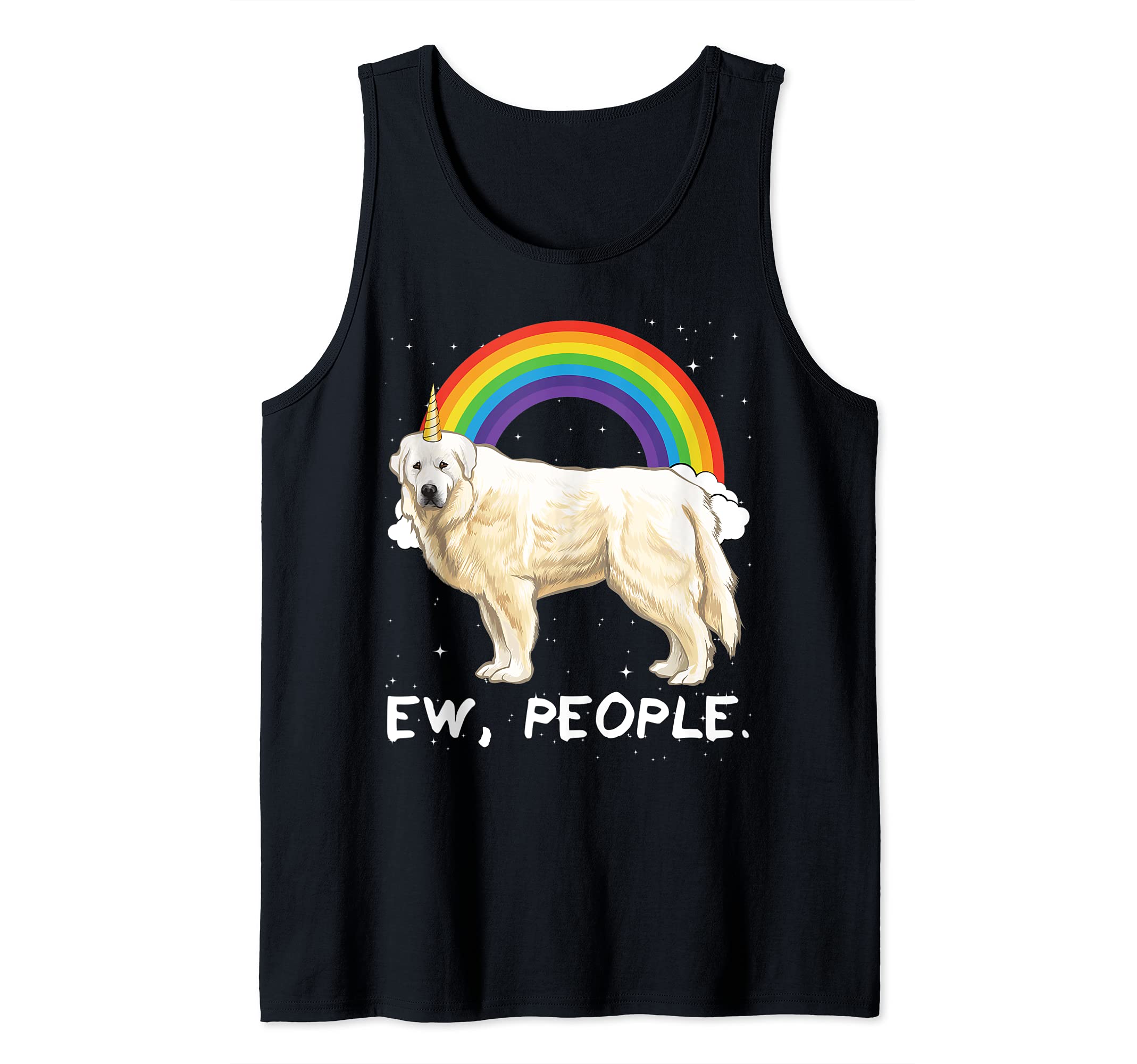 Rainbow Great Pyrenee Ew People Unicorn Dog Tank Top