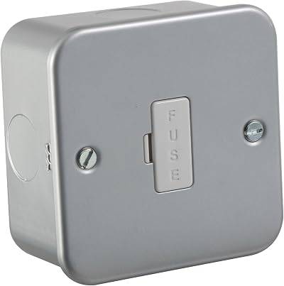 Knightsbridge M6000 Metal Clad 13A Fused Spur Unit 230V Silver BS 1363-4