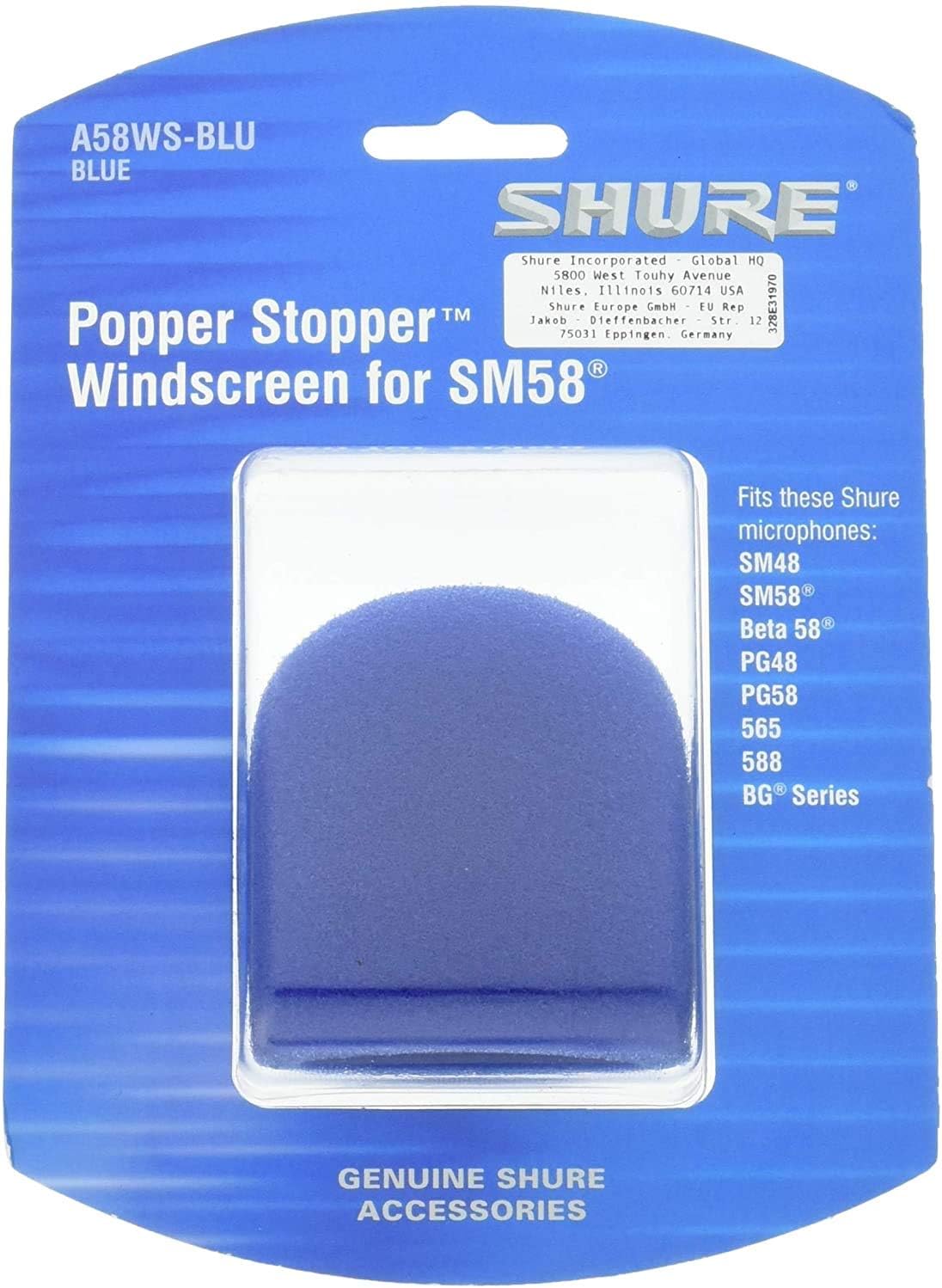 Shure A58WS-BLU Foam Windscreen for All Shure Ball Type Microphones Blue