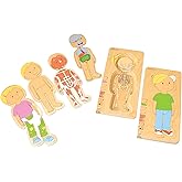 Anatomy Layered Wooden Puzzles – Boy & Girl Set, 5 Layers, Human Body Learning for Ages 4+