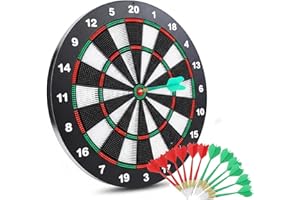 Safety Dart Board for Kids,16.5 Inch Dart Board with 12 Rubber Soft Tip Darts Office Relaxing Sport for Kids and Adult.