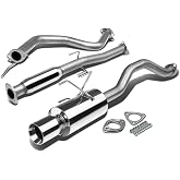 Auto Dynasty 4" Cat-Back Exhaust Double Walled Tip System For 92-00 Honda | Civic Coupe Sedan EX, Double Walled Rolled Muffler Tip Cat-Back Exhaust System Stainless Steel