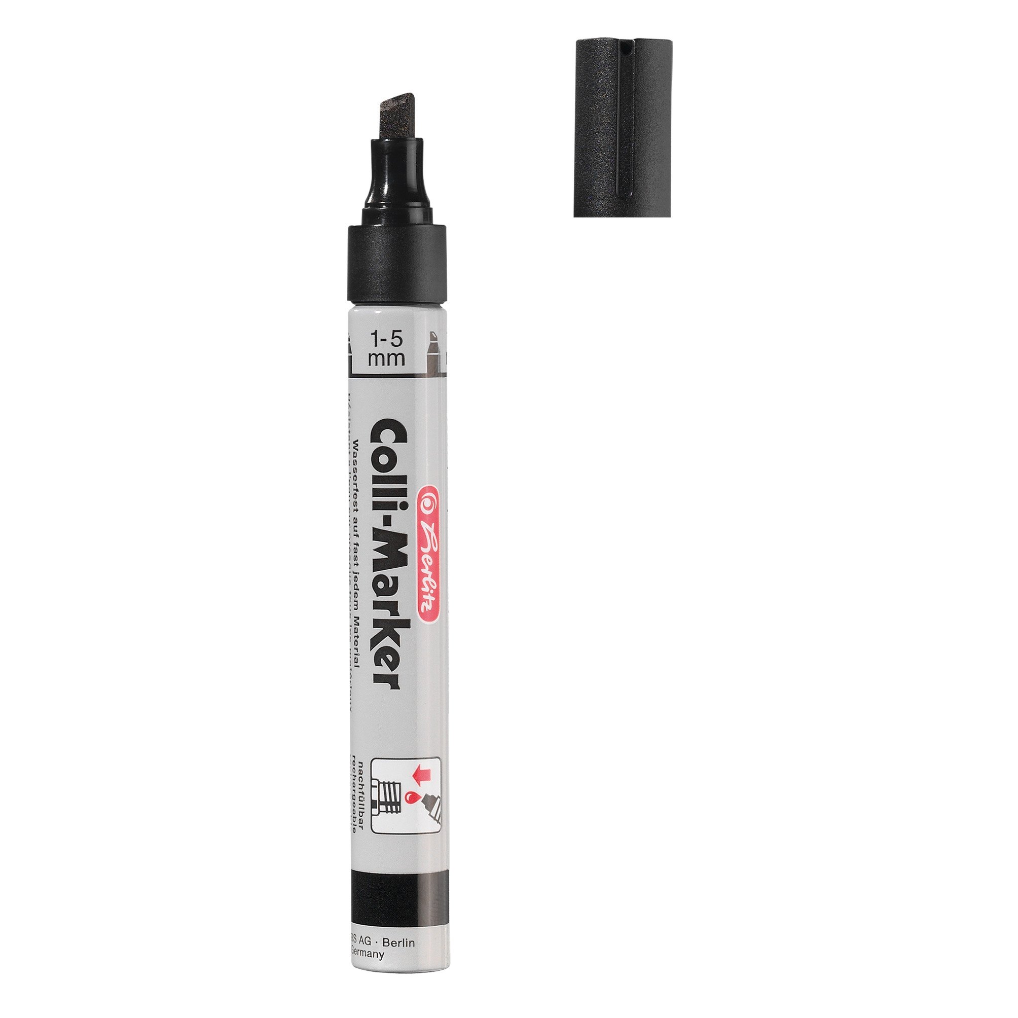 Herlitz 1-5mm Permanent Colli Marker - Black (10 Pieces)