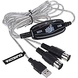 VicTsing USB IN-OUT MIDI Cable Converter PC to Music Keyboard Adapter Cord