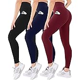 Blisset 3 Pack High Waisted Leggings for Women with Pockets Soft Active Tummy Control Pants for Yoga Running & Daily Wear