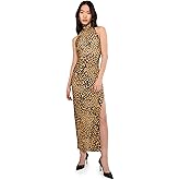 Norma Kamali Women's Halter Turtle Side Slit Gown