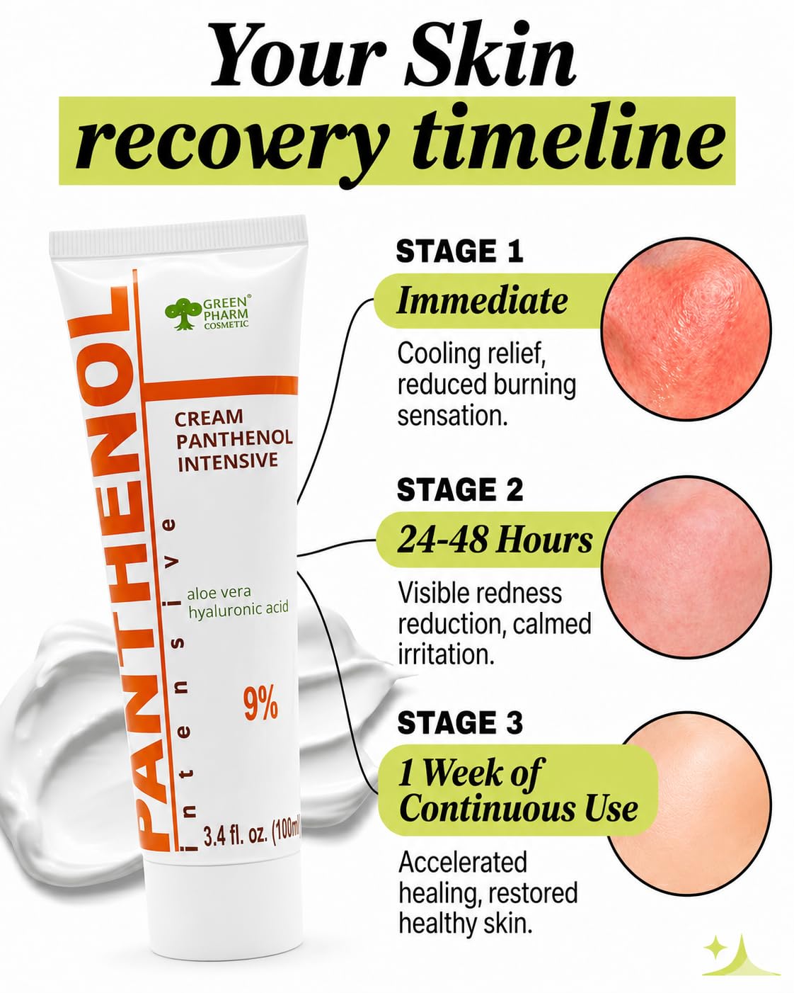 9% Intensive Panthenol-Creme mit Aloe Vera & Hyaluronsäure | Tiefenbefeuchtung, Nach Sonne & Tattoo Pflege, Haartransplantation & Babypflege für alle Hauttypen, 100 ml 7