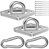 Feanron Hammock Hooks 2 Pack, Heavy Duty Hammock Hanging Kit, M8 304 Stainless Steel Pad Eye Hanging Hooks for Porch Swing, 1000Lbs Holding Capacitym,Silver