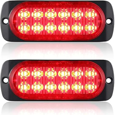 Partsam - 10 Luces Traseras LED Redondas Rojas De 4 Pulgadas Para Remolque, 12 Luces LED Con