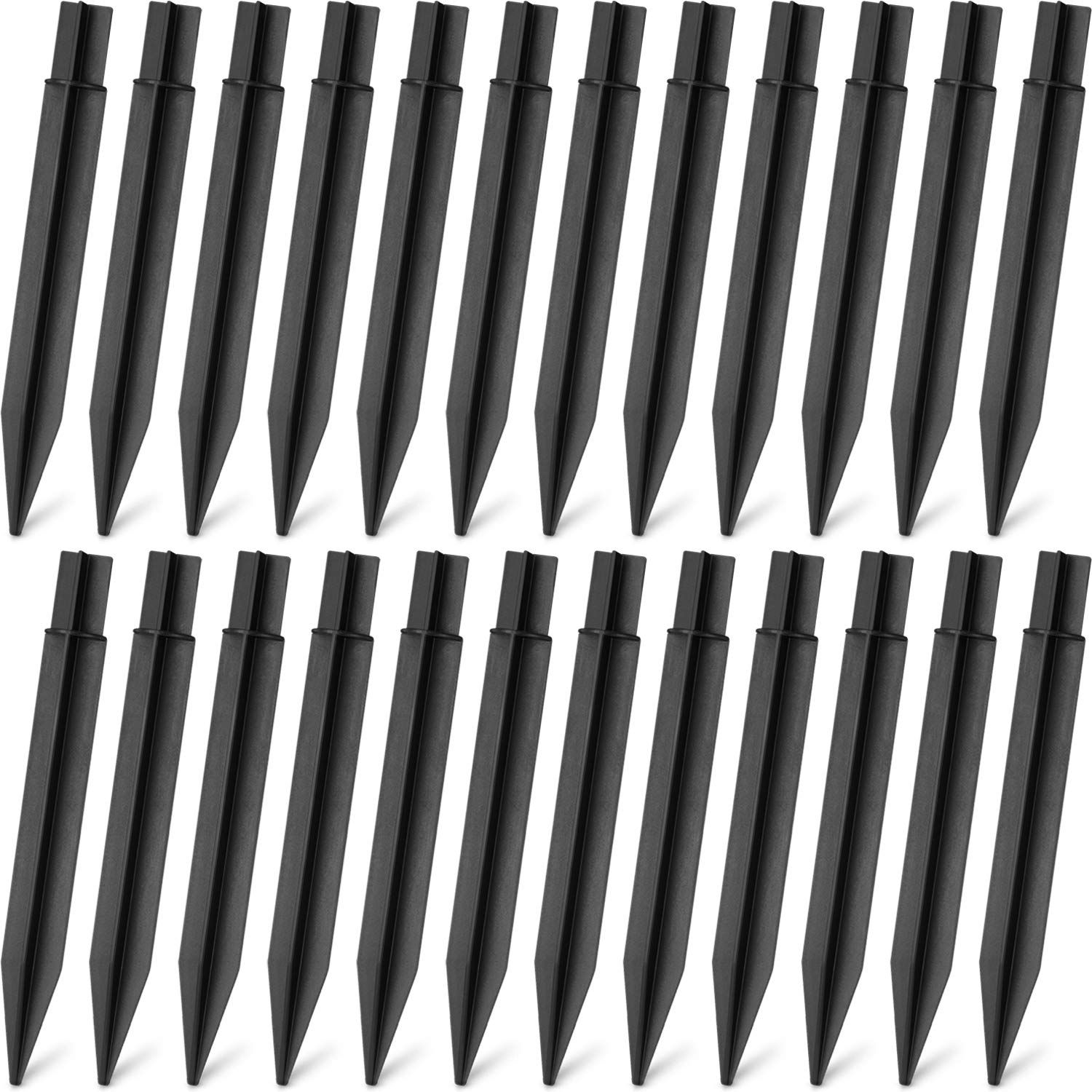 8.26 Inch Plastic Ground Spikes Stakes Solar Lights Spikes Replacement ABS Lights Stakes for Christmas Garden Lights (24 Pieces)