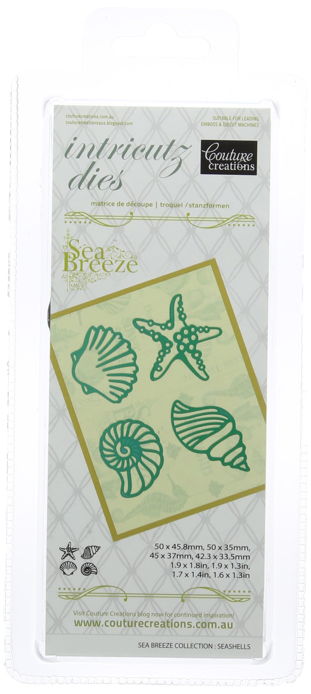 Couture Creations Sea Breeze Intricutz Die - Seashells, Black