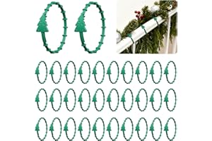 VASZU Christmas Holiday Silicone Garland Ties, 30 Pcs Flexible Gift Craft Wrapping Decorations Cable Straps for Christmas Halloween Banister, Railings, Stairs or Lamp Posts Outdoors Decoration(Green)