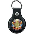 IELCJJ Premium Leather Coin Holder - Handmade Sobriety AA Coins Chip Keychain - Displays Both Sides of Sober Token Medallion Pet Challenge Coin - Black Waterproof Scratchproof Soft PVC Key Ring