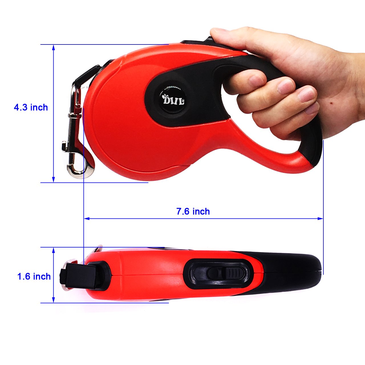 COODIA Retractable Dog Leash Dog Heavy Duty Automatic Lead Rope Walking Leash for Medium Large Pet Dogs up to 85lbs Tangle Free,16Ft,One Button Break & Lock