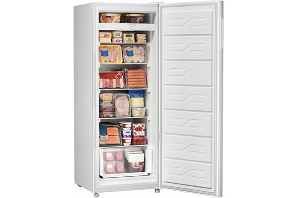 7.5 Cu.Ft Upright Freezer, Convertible Stand Up Freezer or Refrigerator, Large Capacity with 5 Adjustable Shelves & Reversible Door,Upright Fridge for Home, Garage, Apartment