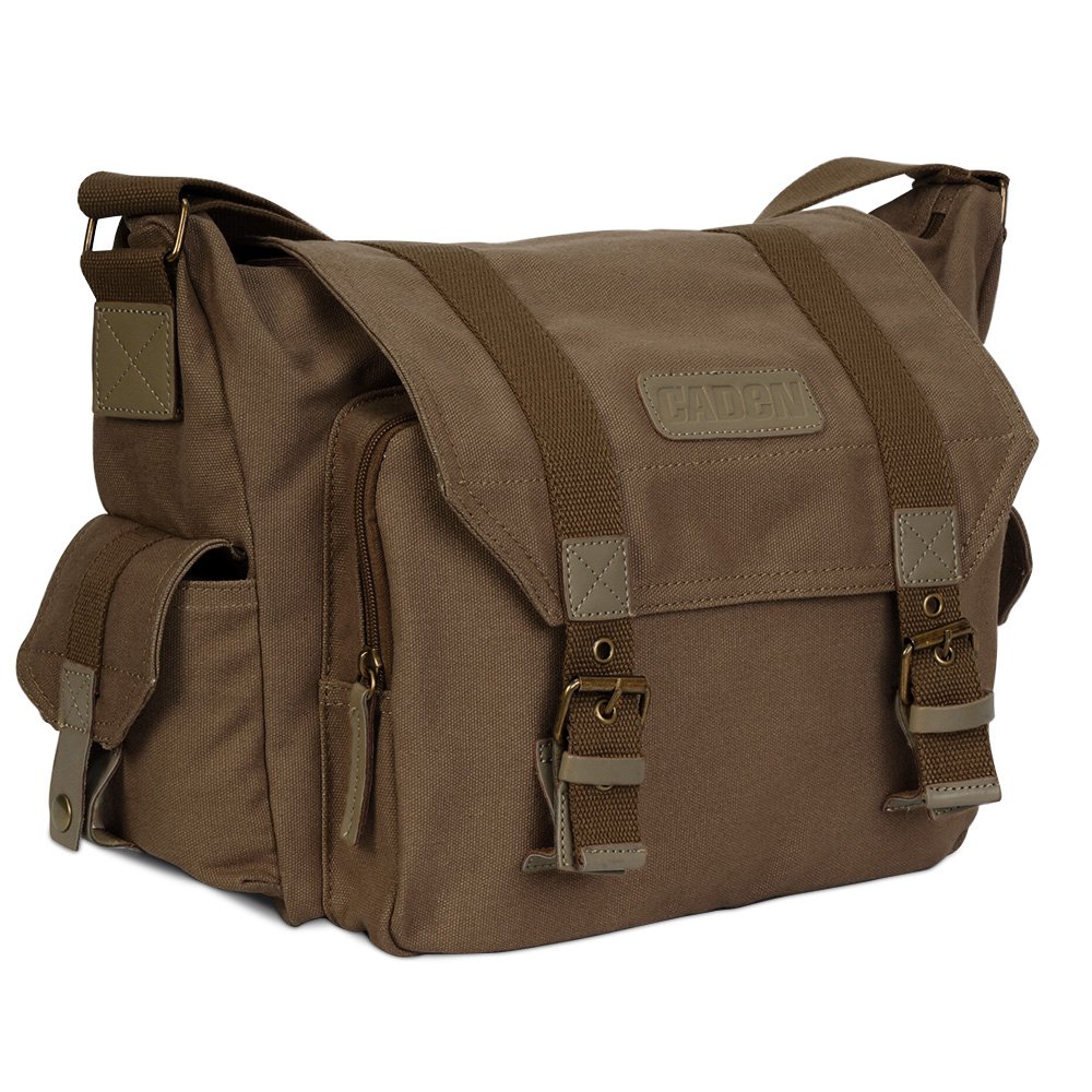 Lightweight Vintage Waterproof Canvas DSLR SLR Shockproof Camera Shoulder Messenger Bag Competiable for Canon Sony Nikon