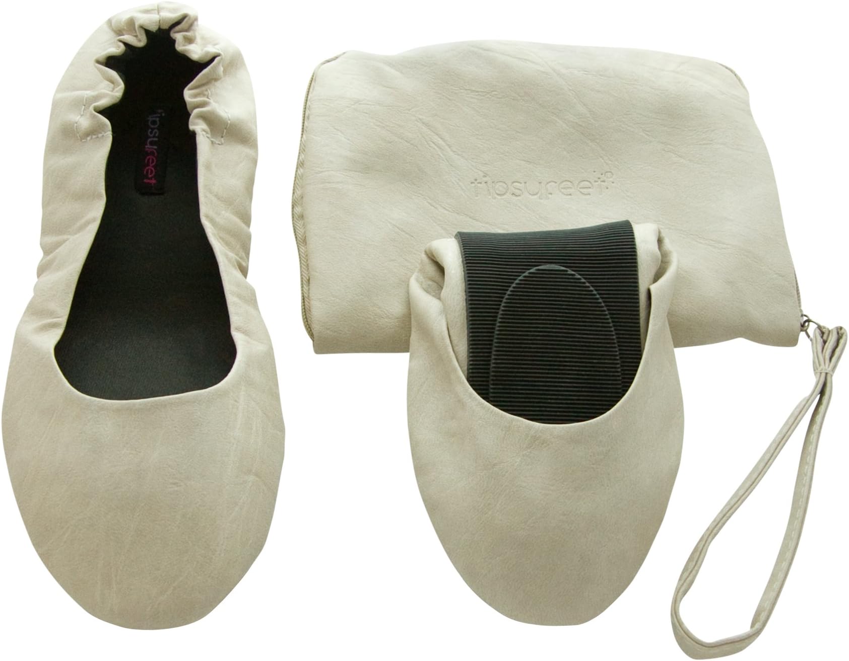 Tipsyfeet Nude Foldable Flat Ballet Shoes