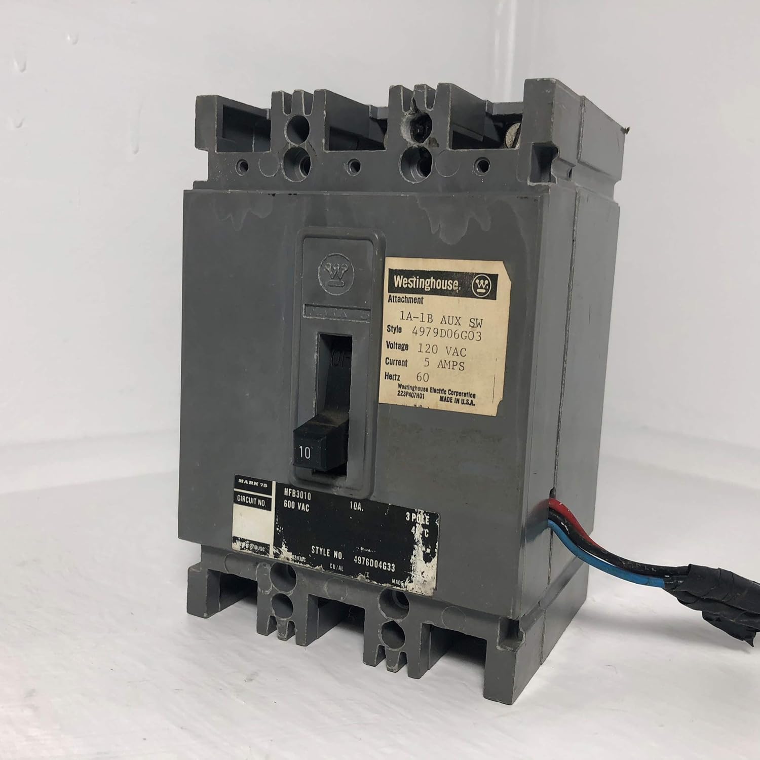 Westinghouse Hfb3010 10a Mark 75 Circuit Breaker W Aux 600v