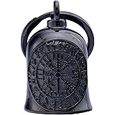 Motorcycle Viking Bell - Motorcycle Angel Bell for Men and Women, Motorcycle Accessories (Black Silver)