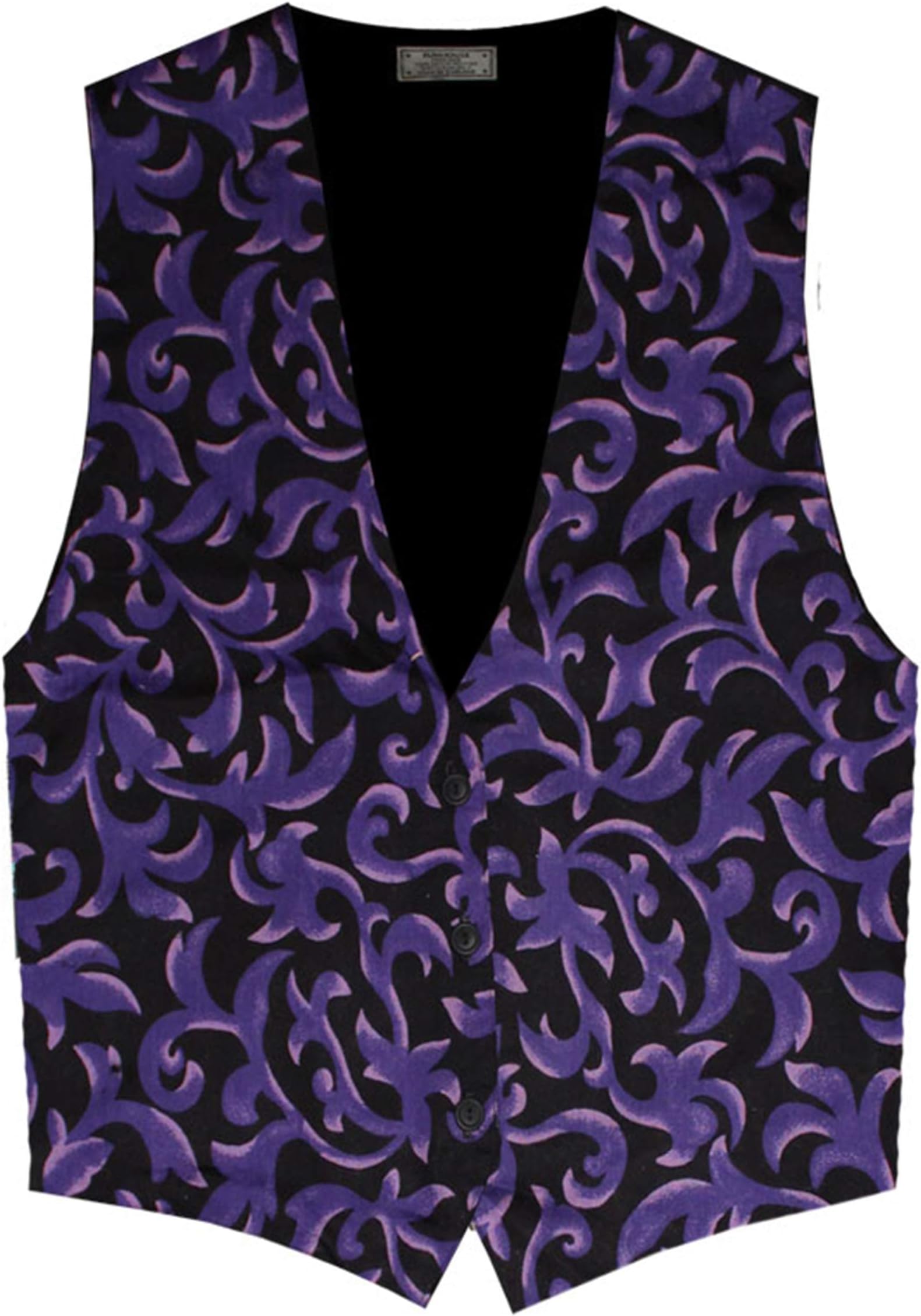Funhouse for MenSteampunk Gothic Vintage Look Printed Men's Vest L Purple/Black