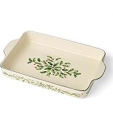 Lenox Holiday Stoneware Large Rectangular Christmas Baking Dish | 9.5 x 15.5 inch | festive holiday hosting | 2.5 inch, christmas kitchen decor, gift for women, decor