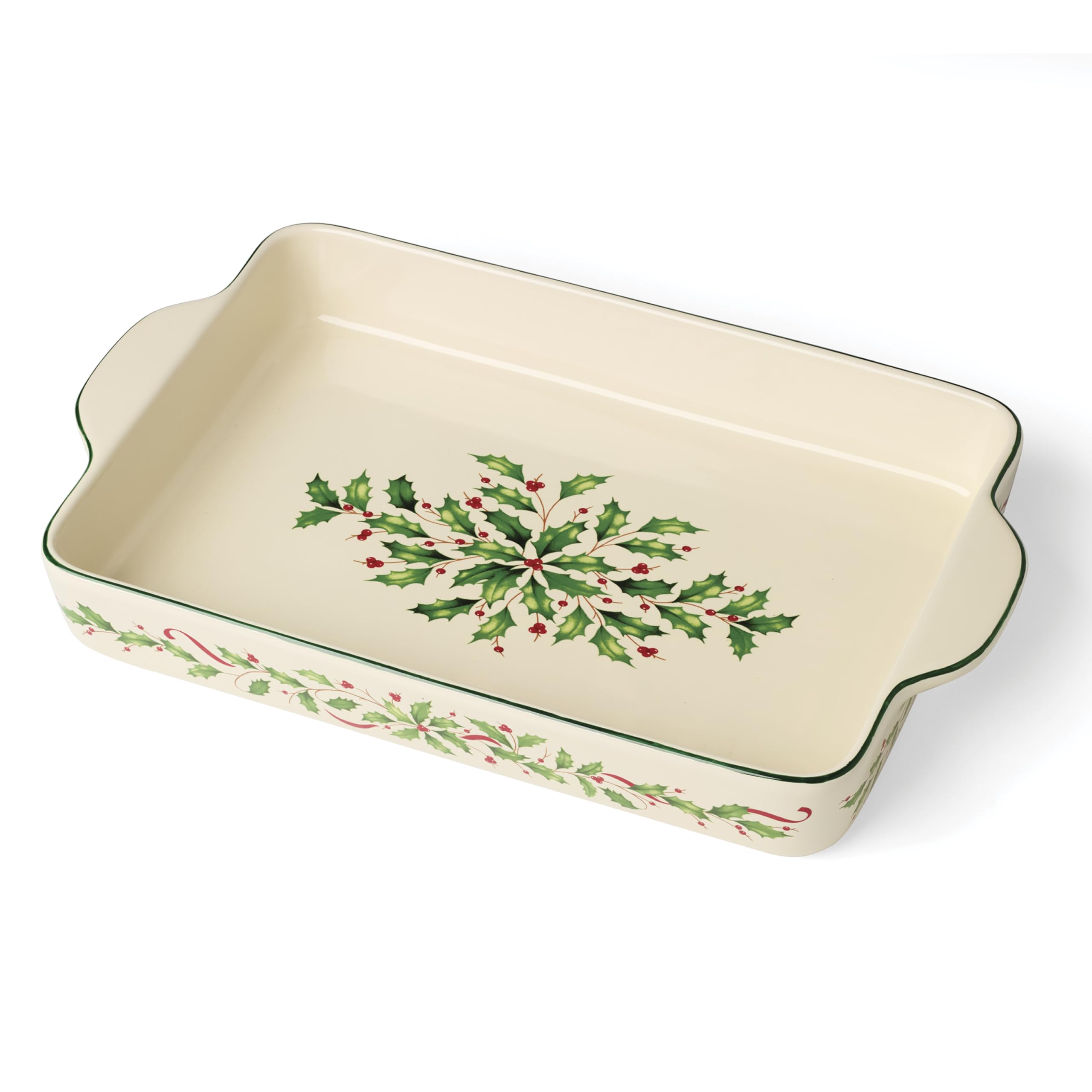 Lenox 898092 Holiday Rectangular Baking Dish, Large, Christmas, Festive Kitchen Decor Image