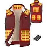 Toastiv Heated Vest for Men with 20000mAh 7.4V Battery Pack，Warming Fuzzy Fleece Lined Men's Heated Electric Vests Jacket