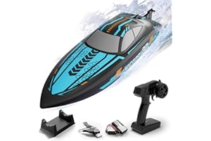 VOLANTEXRC RC Remote Control Boat for Pool，2.4Ghz Control RC Boats for Adults, Lake Electric Boat with Water Cooling System 2Rechargeable Batteries (Blue)