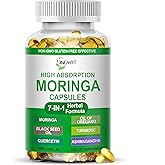 Moringa Capsules, High Absorption Moringa Complex Soft Capsules w/Oregano Oil Black Seed Oil Turmeric, Organics Moringa Oleifera for Energy, Immune & Gut Health, Natural Green Superfood, Non-GMO