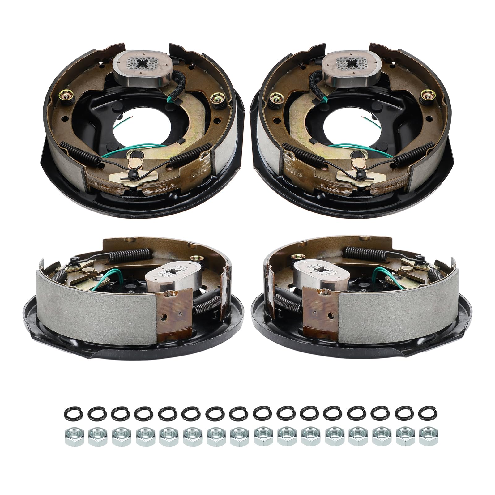 Photo 1 of Youxmoto 10 x 2-1/4 Trailer Electric Brake Assembly (2 Right Hand+ 2 Left Hand), for 3,500 lbs to 4,000 lbs Trailer Axles Electric Brakes Kit. 2 Pairs