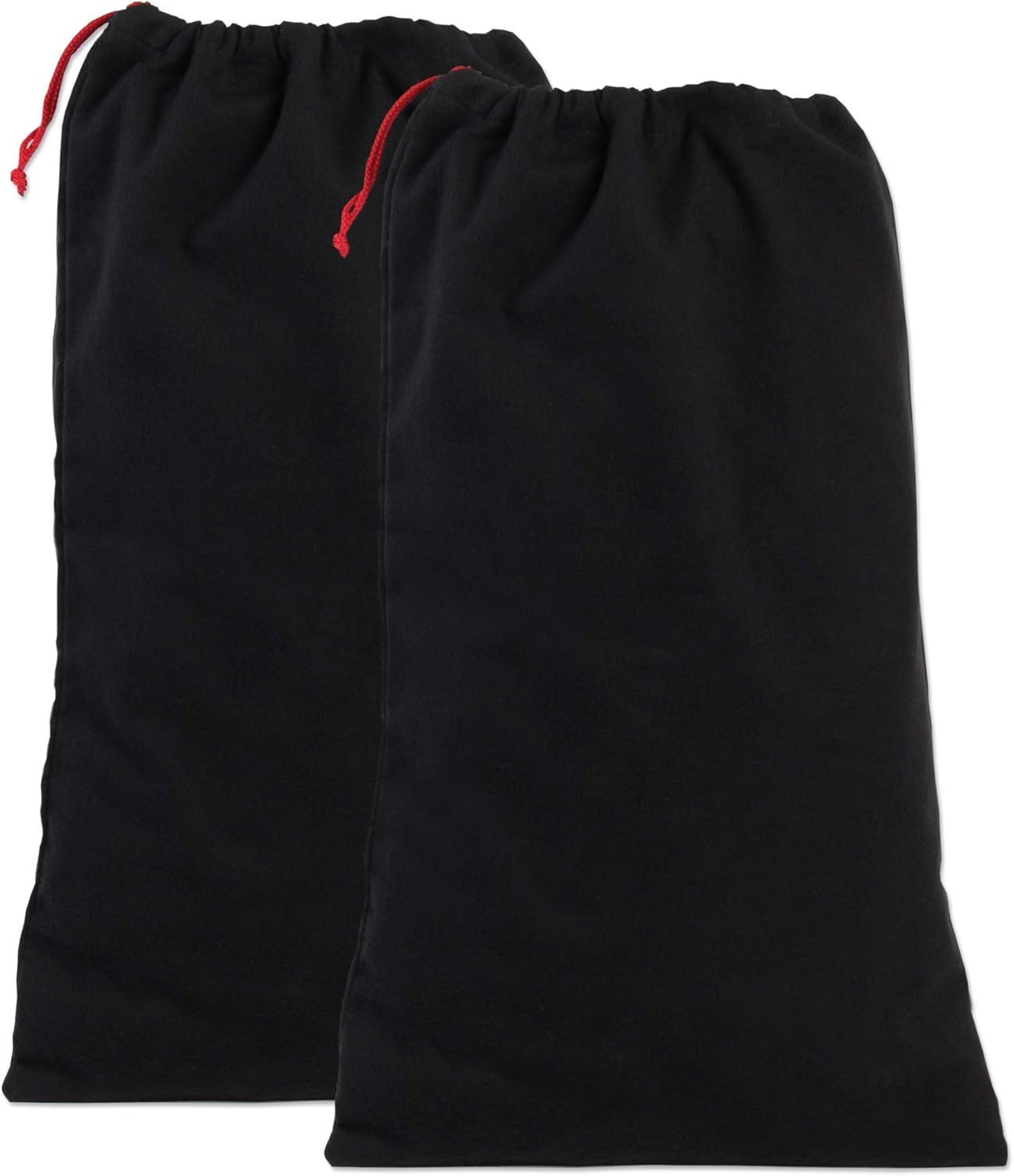 Earthwise Boot Storage Bag Shoe Cover 100% Cotton Made in the USA in Black with Drawstring for storing and protecting boots (Pack of 2)