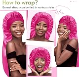 BONNET QUEEN Silk Bonnet for Sleeping Long Hair & Braids Pink view 3