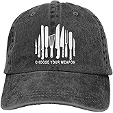 Unisex Skull-Chef Cooking Skull Vintage Jeans Adjustable Baseball Cap Cotton Denim Dad Hat