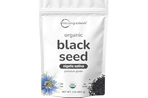 MICRO INGREDIENTS Organic Black Cumin Seed (Nigella Sativa), 2lbs | Premium Grade Whole Black Seed from Egypt | Great for Baking, Seasoning, and Cooking | Additive Free, Non-GMO, Bulk Supply