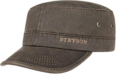 Stetson Datto Armycap Hombre - Algodón Impermeable - Invierno/Verano - Gorra Militar con protección Solar UV 40+ - Gorra Urbana - Imitación de Cuero Desgastado (Oilskin) - Army Cap: Amazon.es: Ropa y accesorios