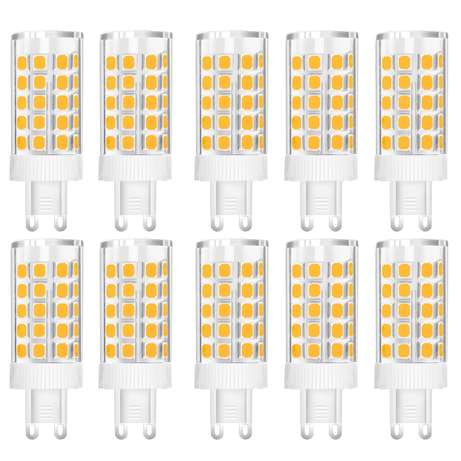 WULUN 10W G9 LED Light Bulb, Warm White, 3000K, Equivalent 150W Halogen, 86 Pcs LED, 1000 LM, 360° Beam Angle, Super Bright, AC 220V-240V, No Flicker Non-Dimmable, 10-Pack