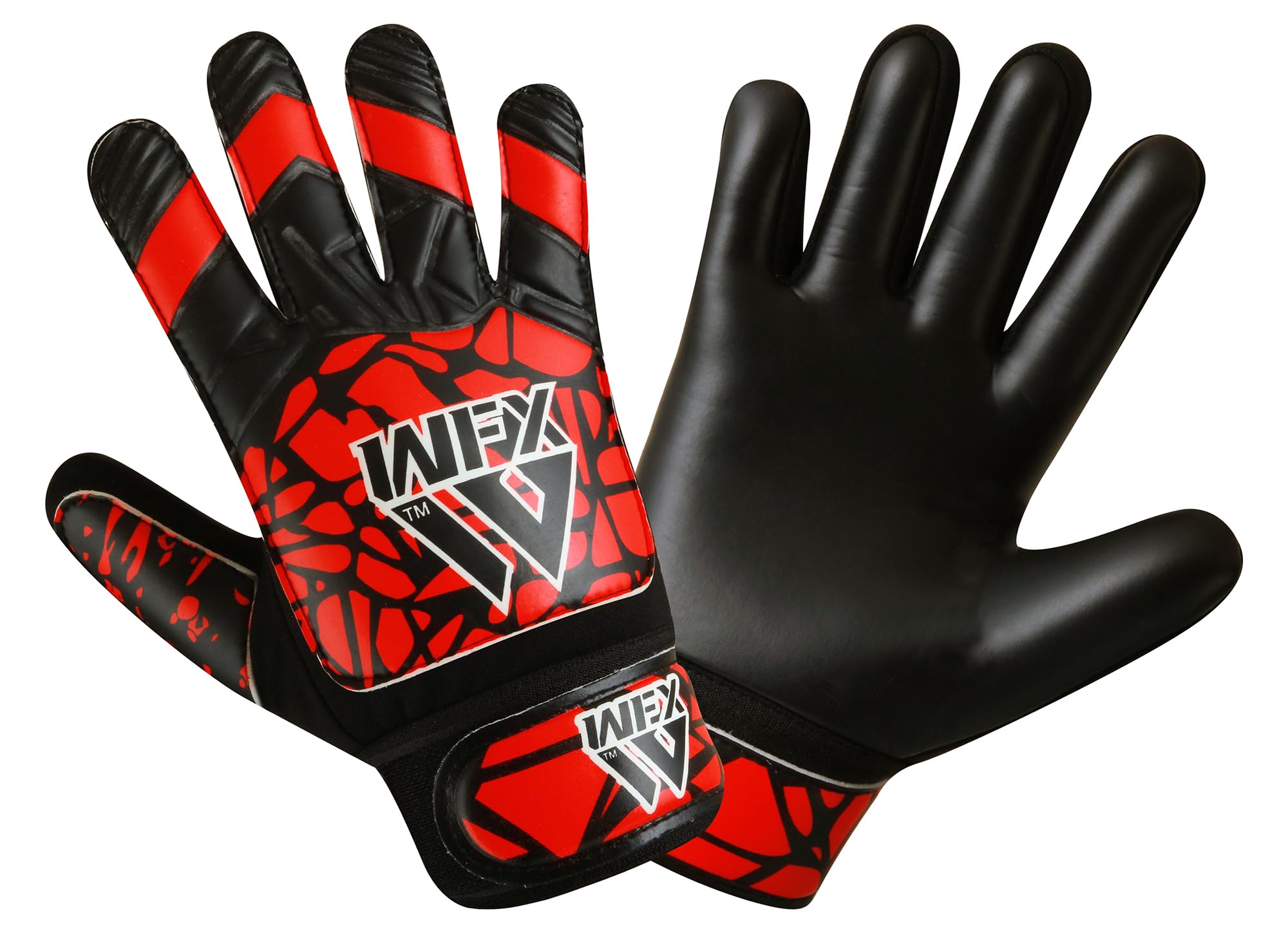 WFX Goalkeeper Gloves for Kids Children Boys Youth Soccer Goalie Gloves with Double Wrist Support football Goalkeeping Gloves Grip Palm Protection (Red, Size 5 Suitable for 9 to 12 Years old)