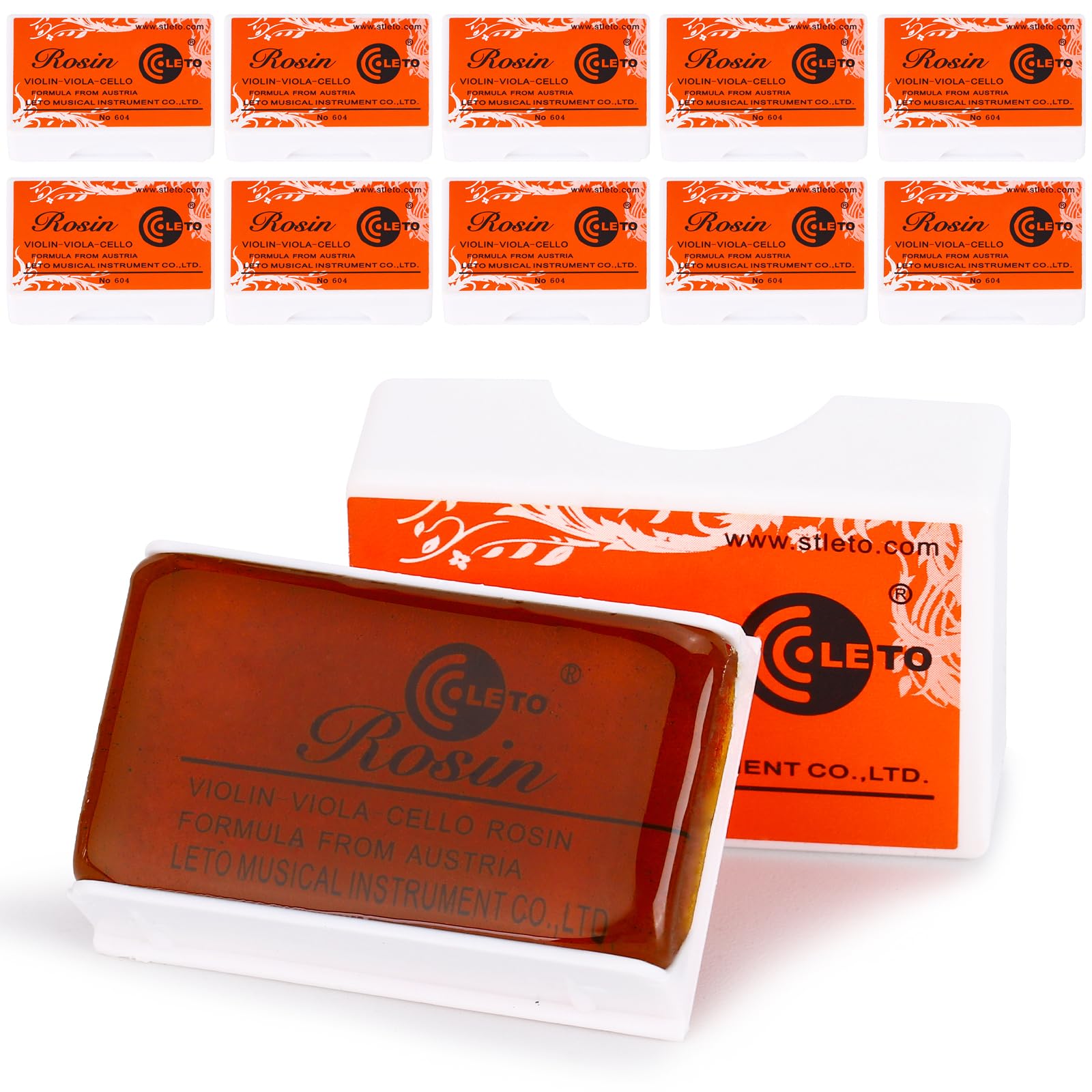 Photo 1 of Violin Rosin 10 Pack Low Dust Natural Rosin for Violin, Viola, Cello Bows (Brown)