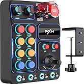 PXN CB1 Gaming Button Box – Sim Drive Control with 19 Buttons (9 Types), 30 Programmable Options, RGB Backlight, USB – Compat