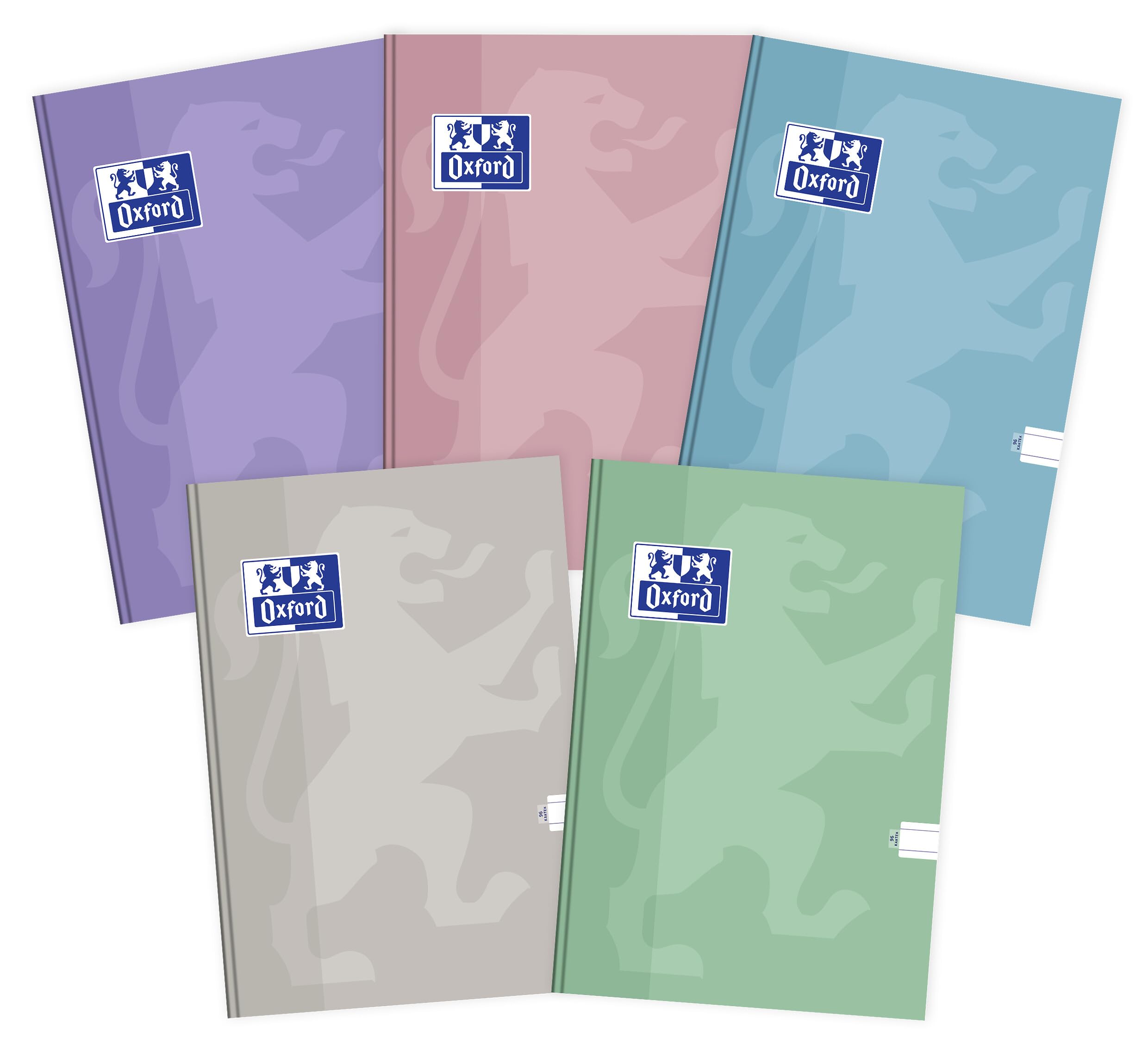 Oxford Touch Pastel A5 Exercise Book 96 Pages Ruled Pack of 5 Assorted Colours