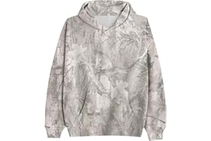 DURUNUL Women Camo Hoodies Maple Leaf Oversized Fleece Hooded Sweatshirt Loose Long Sleeve Pullover Top with Pocket Couple