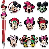 Garetheora 9Pcs Cartoon Focal Beads for Pens, Cute Silicone Focal Beads for Making DIY Bead Pens Keychain Jewelry (D)