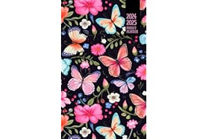 2024-2025 Pocket Planner: 2-Year Dated Monthly Mini Calendar Book for Purse Jan 24-Dec 25 (Butterflies)