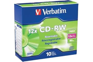 1 - 700MB 80-Minute 4x - 12x High-Speed Branded CD-RWs, 10 pk, Advanced Super-Eutectic Recording (Advanced SERL) technology e