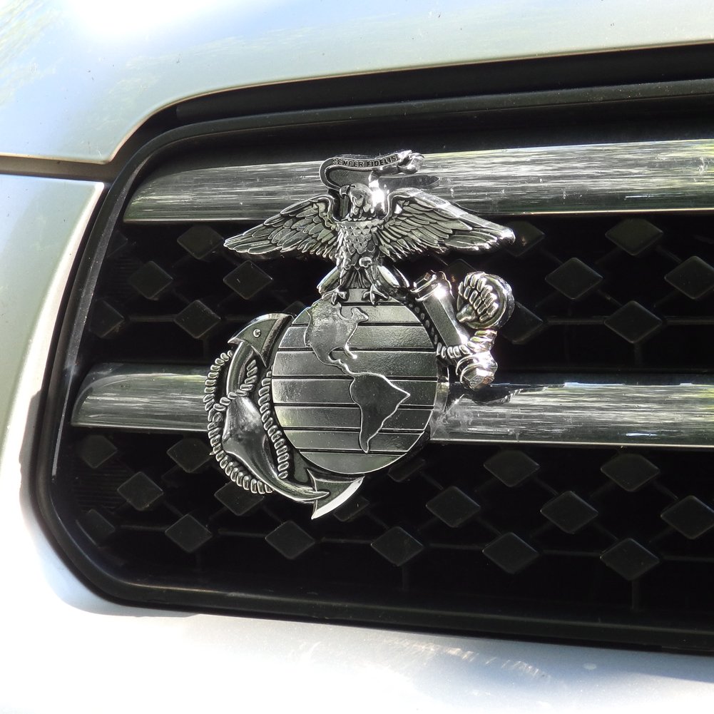 United States Marine Corps car grille badge c/w mounting hardware