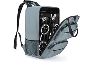 Quoyiyo Foldable Stroller Travel Bag Backpack, Compatible with GB Pockit & Pockit Air Plus, Lightweight All Terrain Stroller Travel Backpack for Airplane (Grey)